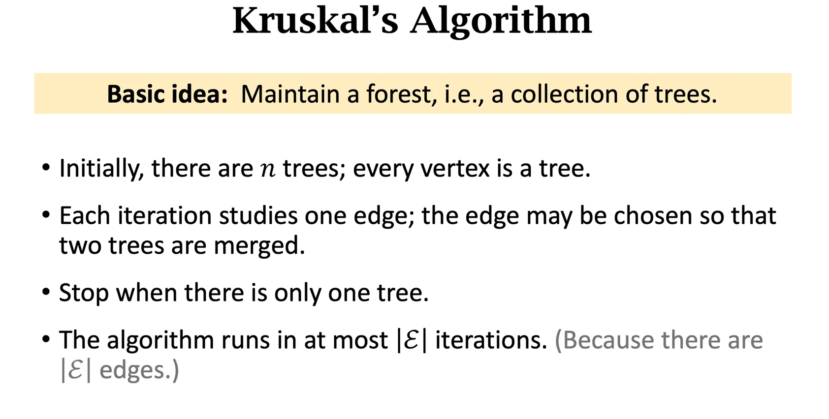 Kruskal算法的思想